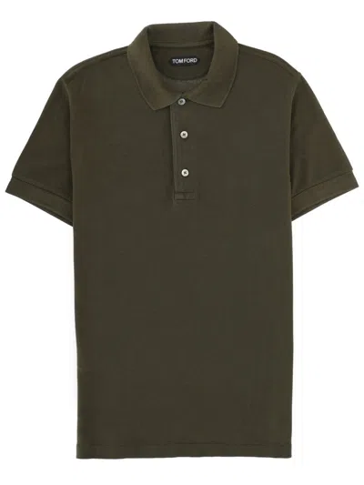 Tom Ford Green Lyocell Blend Minimalist Polo Shirt