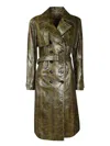 Tom Ford Ayers Snakeskin-print Belted Goat Leather Trench Coat In Green