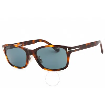 Tom Ford Green Rectangular Men's Sunglasses Ft0875-d 53n 56 In Brown