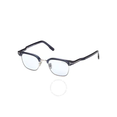 Tom Ford Men's 47 Mm Shiny Blue Sunglasses In Grey