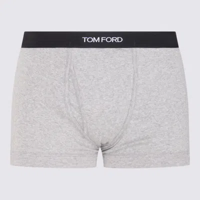 TOM FORD GREY COTTON BLEND BOXER