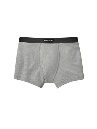 TOM FORD GREY COTTON BOXER WITH LOGO MAN