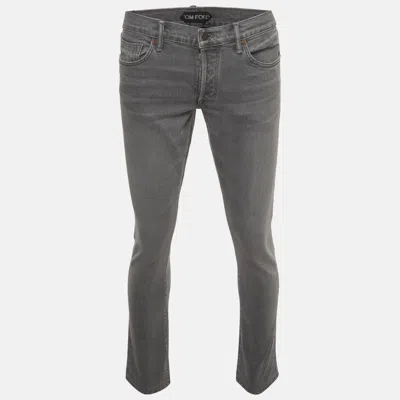 Pre-owned Tom Ford Grey Denim Slim Fit Jeans M/waist 34"