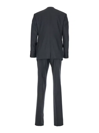 Tom Ford Grey Double-breasted Suit With Peak Revers In Wool Man