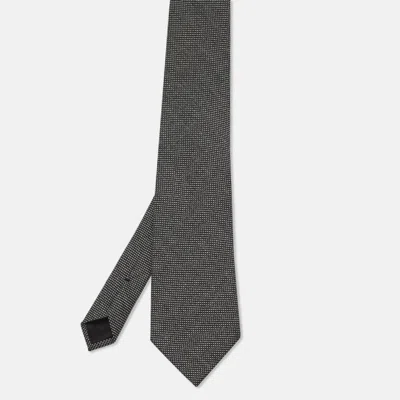 Pre-owned Tom Ford Grey Jacquard Wool Traditional Tie