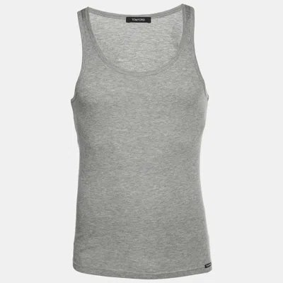Pre-owned Tom Ford Grey Rib Knit Tank Top S In Gray