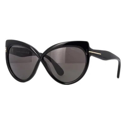 Tom Ford Grey Smoke Butterfly Ladies Sunglasses Ft1196 01a 65 In Black