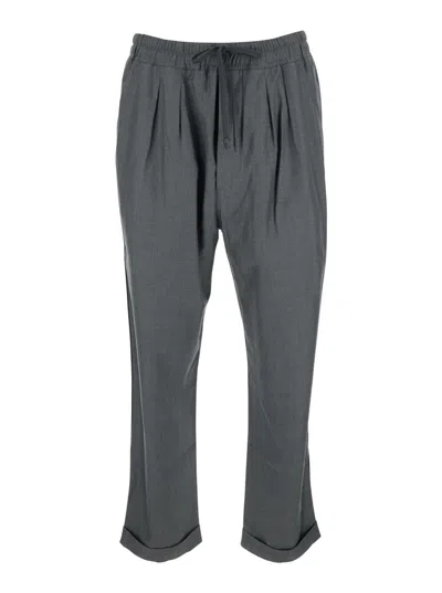 Tom Ford Grey Trousers With Elasticised Waist And Pences Detailing In Silk Man In Gray