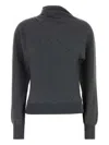 Tom Ford Wrap Collar Cashmere Blend Sweater In Gray
