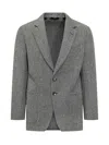 Tom Ford Chevron-pattern Single-breasted Blazer In Gray