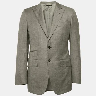 Pre-owned Tom Ford Grey Wool Single Breasted Tailored Blazer M In Gray