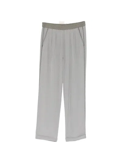 Tom Ford Grid Pattern Trousers In Gray