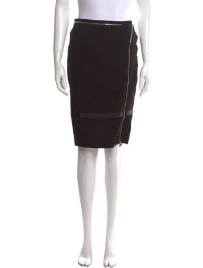 Pre-owned Tom Ford Grosgrain Trim Knee-length Skirt In Black