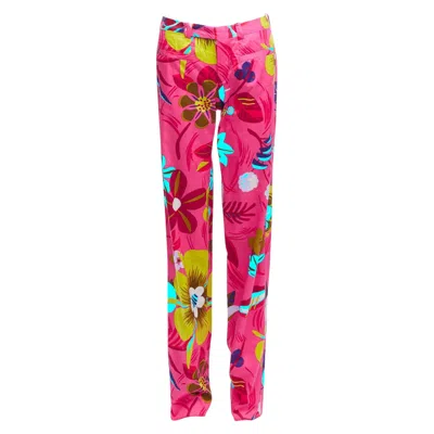 Pre-owned Tom Ford Gucci 1999  Vintage Pink Tropical Floral Straight Pants It40 S