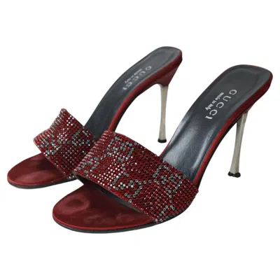 Pre-owned Tom Ford Gucci By  1998 Red Swarovski Crystal Heels Size 38 Uk5