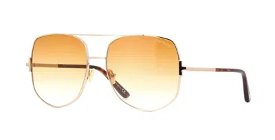 Pre-owned Tom Ford Gucci Gg1560s Gold Brown/brown (002) Sunglasses In Brown Shaded