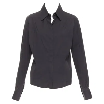 Pre-owned Tom Ford Gucci  2000 Black Cotton Blend Slim Fit Panelled Shirt It46 Xl