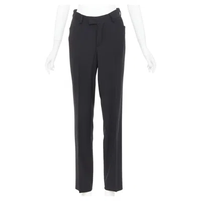 Pre-owned Tom Ford Gucci  Wool High Waisted Trousers It38 Xs In Black