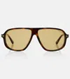 Tom Ford Womens Brown Tr001983 Guillaume Square-frame Acetate Sunglasses In Yellow