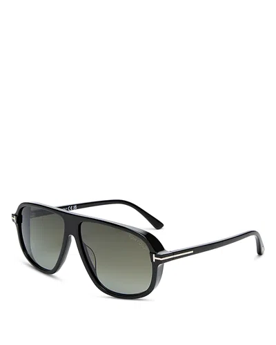 Tom Ford Guillaume Pilot Sunglasses, 61mm In Black/gray