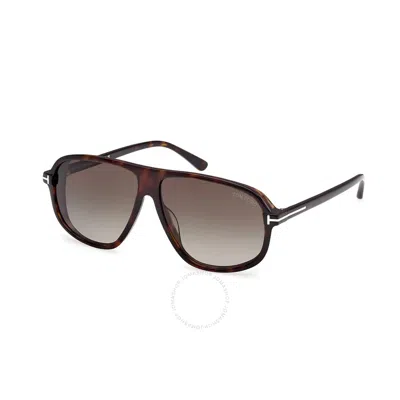 Tom Ford Guillaume Roviex Gradient Navigator Men's Sunglasses Ft1208 52k 61 In Brown