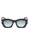 Tom Ford Guilliana 52mm Gradient Geometric Sunglasses In Multi