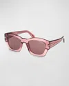 Tom Ford Guilliana Acetate Cat-eye Sunglasses In Shiny Transparent Pink