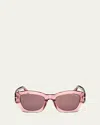 Tom Ford Guilliana Acetate Geometric Sunglasses In Shiny Transparent Pink