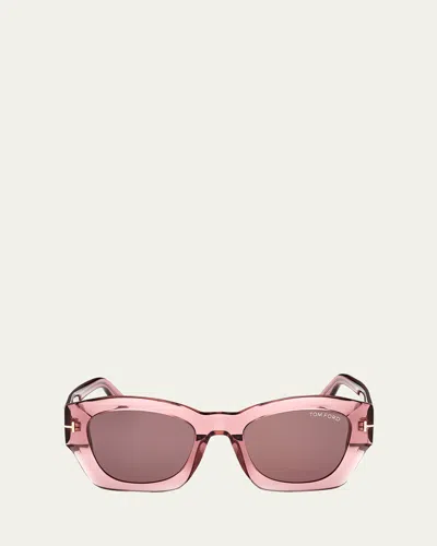 TOM FORD GUILLIANA ACETATE GEOMETRIC SUNGLASSES