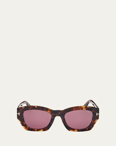 TOM FORD GUILLIANA ACETATE GEOMETRIC SUNGLASSES