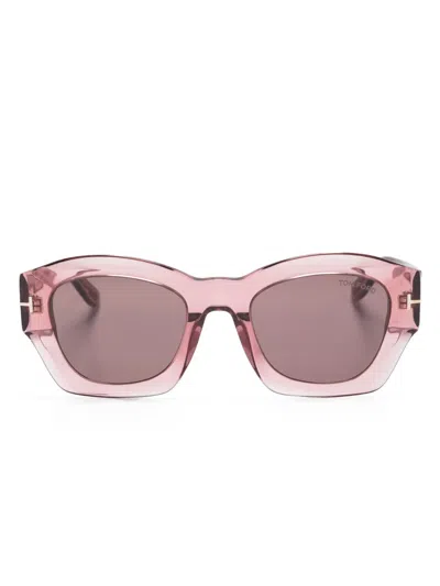 Tom Ford Guilliana Geometric-frame Sunglasses In Pink