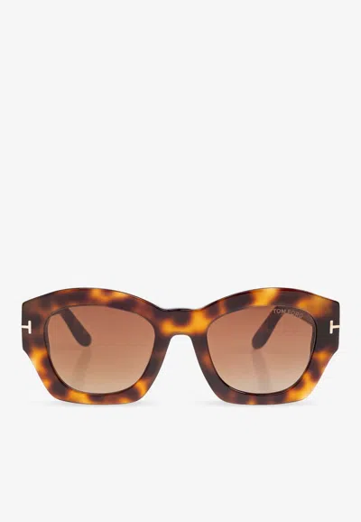 Tom Ford Guilliana Square Sunglasses In Brown