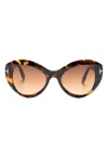 Tom Ford Tortoiseshell Effect Oversized Sunglasses In Brown