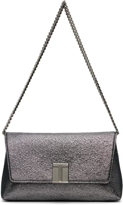 Tom Ford Gunmetal Mini Hammered-effect Fabric Nobile Bag