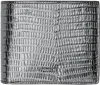 Tom Ford Gunmetal Printed Croc Bifold Wallet In Aluminium