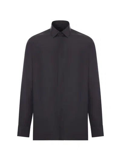 Tom Ford Habotei Concealed-placket Silk Shirt In Black