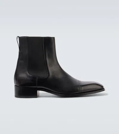 Tom Ford Hainaut Leather Chelsea Boots In Black