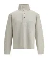 Tom Ford Cotton Sweatshirt With A Partial Front Button Closure In Gray