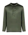 Tom Ford Half Buttoned Long-sleeved Pyjama Shirt In Gray