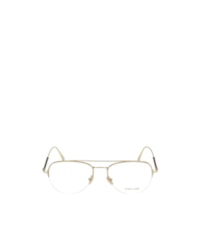 Tom Ford Half Frame Aviator Glasses In White