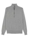 Tom Ford Mens Grey Melange Funnel-neck Half-zip Cashmere Jumper