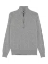 Tom Ford Cashmere Lambswool Half Zip Sweater In Gray