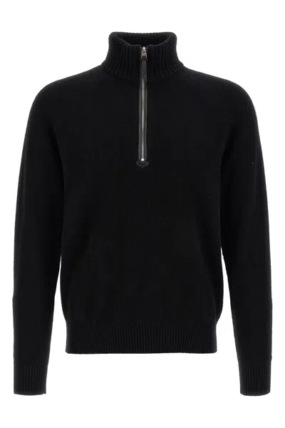 Tom Ford Half Zip Sweater In Black