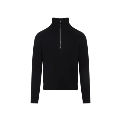 Tom Ford Half Zip Sweater In Black