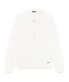 Tom Ford Structured Collar Sweater With Textured Edges In White