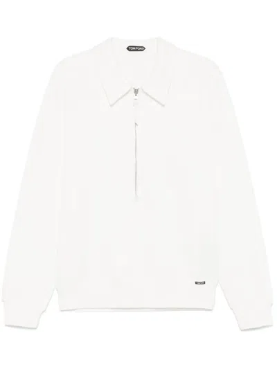 Tom Ford Sweatshirt Mit Reissverschluss In Weiss