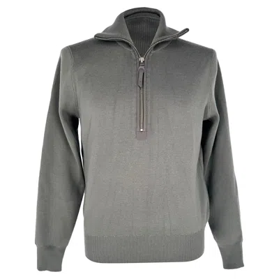 Pre-owned Tom Ford Half-zip Knitted Sweater In Grey Wool