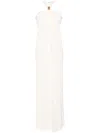 Tom Ford Gathered Sweetheart Strapless Jersey Evening Dress In White