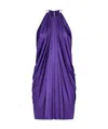 Tom Ford Gathered Halterneck Jersey Minidress In Blue