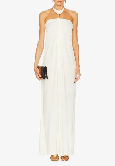 TOM FORD HALTERNECK DRAPED MAXI DRESS